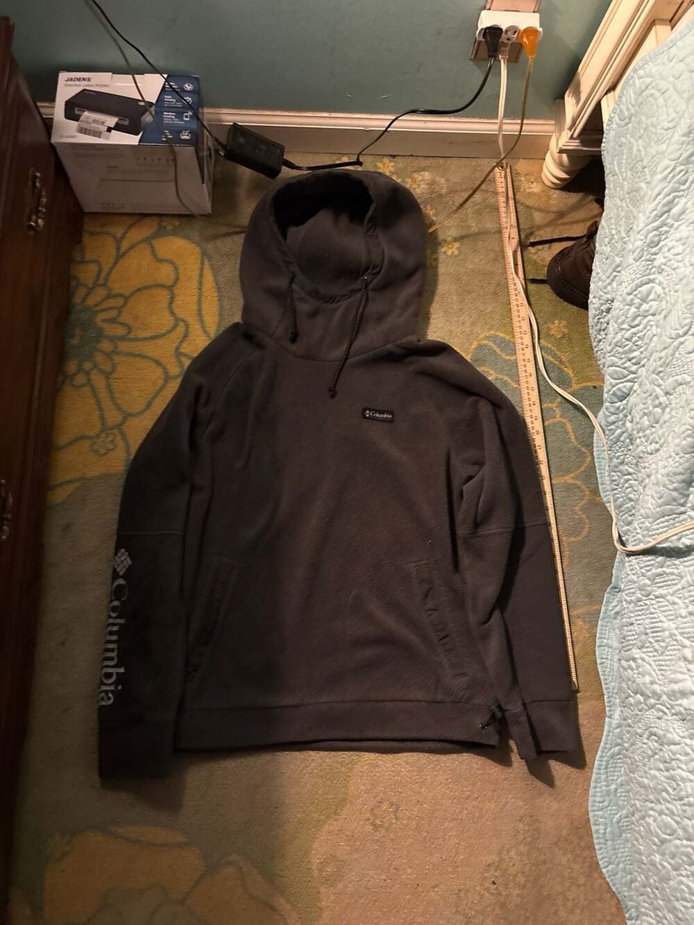 Columbia Men's Hunterdon Fleece Hoodie Gray Pullover Size Medium